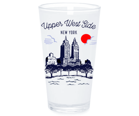 Load image into Gallery viewer, Upper West Side Manhattan Sketch Pint Glass
