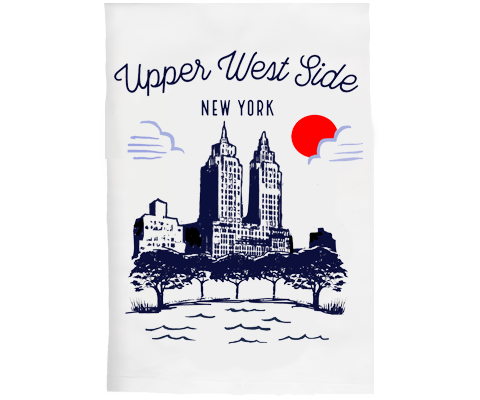 Upper West Side Manhattan Sketch Kitchen Tea Towel