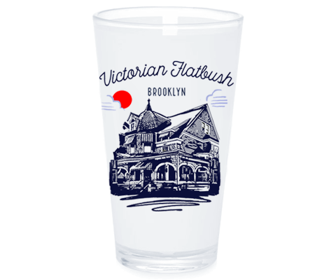 Load image into Gallery viewer, Victorian Flatbush Brooklyn Sketch Pint Glass
