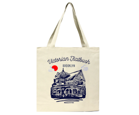 Victorian Flatbush Brooklyn Sketch Tote Bag