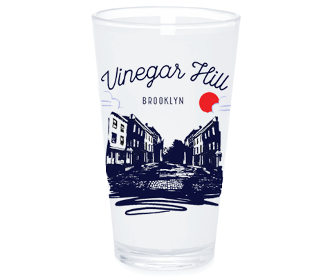 Vinegar Hill Brooklyn Sketch Pint Glass