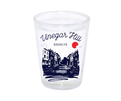 Vinegar Hill Brooklyn Sketch Shot Glass