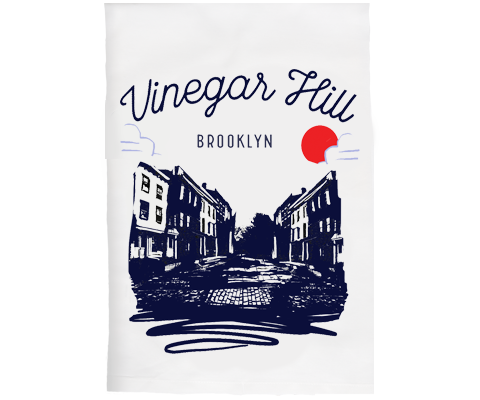 Vinegar Hill Brooklyn Sketch Kitchen Tea Towel