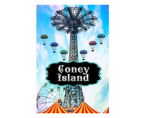 Coney Island Vintage Parachute Drop Brooklyn Postcard