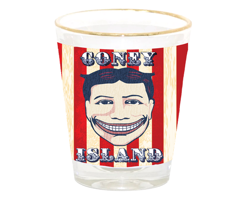 Load image into Gallery viewer, Coney Island Vintage Striped Tillie Shot Glass
