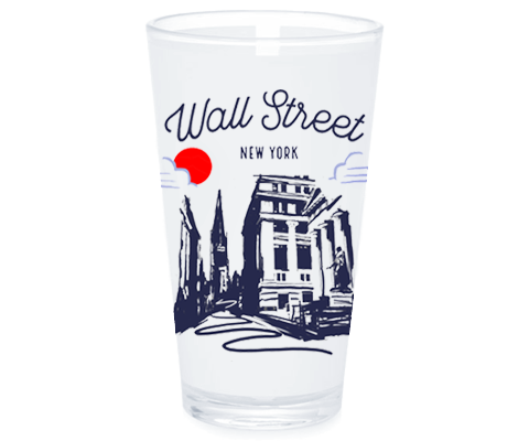 Wall Street Manhattan Sketch Pint Glass