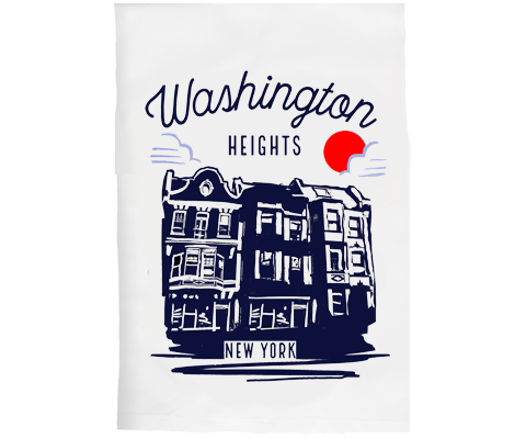Washington Heights Manhattan Sketch Kitchen Tea Towel