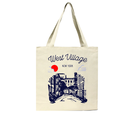 West Village Manhattan Sketch Tote Bag
