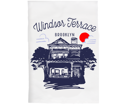 Windsor Terrace Brooklyn Sketch Kitchen Tea Towel