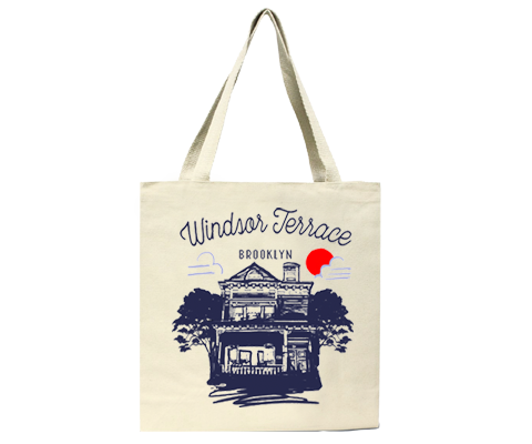 Windsor Terrace Brooklyn Sketch Tote Bag