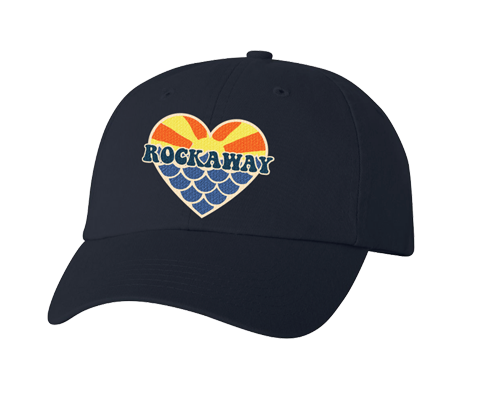 Rockaway Sunset Mermaid Heart Embroidered Classic Black Hat