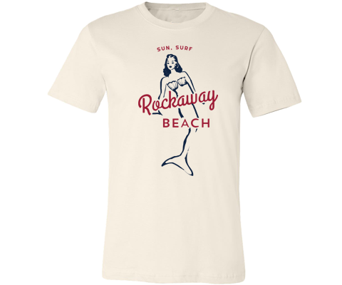 Rockaway Surfer Mermaid Tee on Vintage Cream