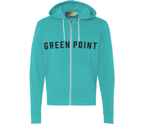 Greenpoint Aqua Zip Up Sweatshirt