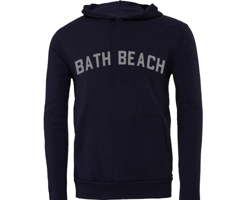 Bath Beach Brooklyn Sport Hoodie with Pocket in Navy