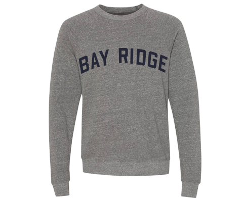 Bay Ridge Brooklyn Crew Neck Pullover Sweatshirt in Heather Gray