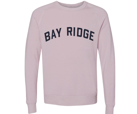 Bay Ridge Brooklyn Crew Neck Pullover Sweatshirt in Dusty Rose