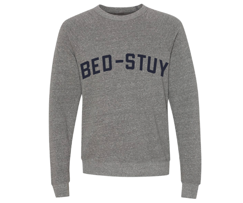 Bed-Stuy Brooklyn Crew Neck Pullover Sweatshirt in Heather Gray