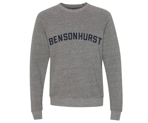 Bensonhurst Brooklyn Crew Neck Pullover Sweatshirt in Heather Gray