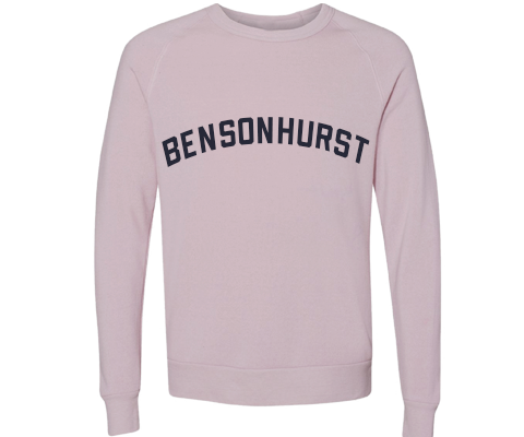 Bensonhurst Brooklyn Crew Neck Pullover Sweatshirt in Dusty Rose