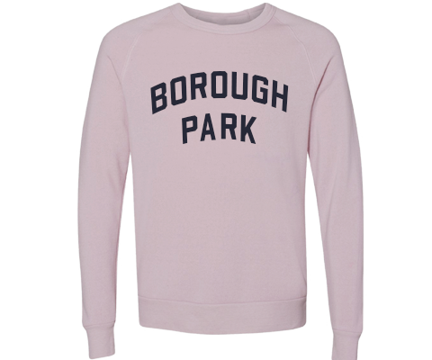 Borough Park Brooklyn Crew Neck Pullover Sweatshirt in Dusty Rose