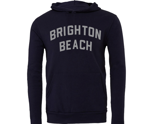 Brighton Beach Brooklyn Sport Hoodie with Pocket in Navy