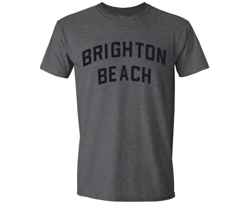Brighton Beach Brooklyn Classic Sport Adult Tee Shirt in Deep Heather Gray