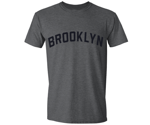 Brooklyn Classic Sport Adult Tee Shirt in Deep Heather Gray