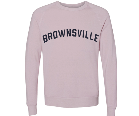 Brownsville Brooklyn Crew Neck Pullover Sweatshirt in Dusty Rose