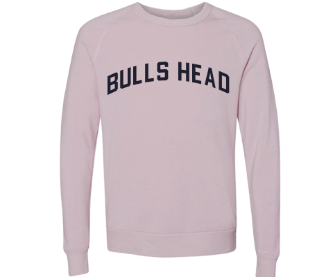 Bulls Head Staten Island Crew Neck Pullover Sweatshirt in Dusty Rose