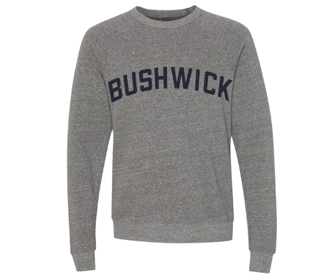 Bushwick Brooklyn Crew Neck Pullover Sweatshirt in Heather Gray