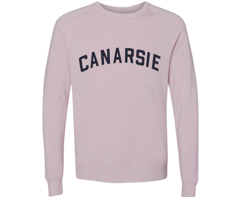 Canarsie Brooklyn Crew Neck Pullover Sweatshirt in Dusty Rose