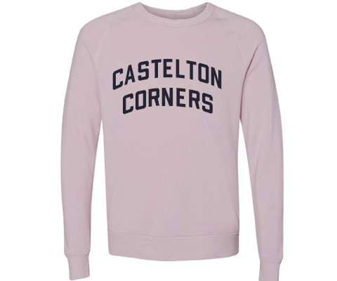 Castleton Corners Staten Island Crew Neck Pullover Sweatshirt in Dusty Rose