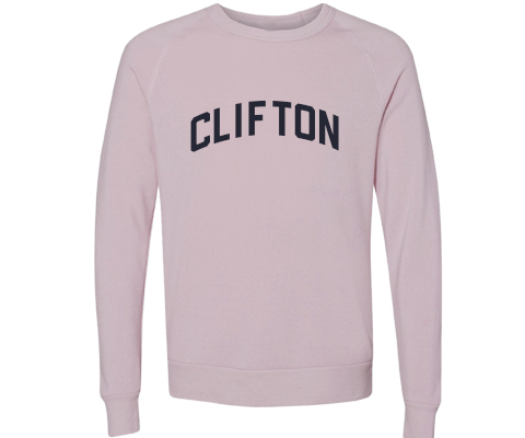 Clifton Staten Island Crew Neck Pullover Sweatshirt in Dusty Rose