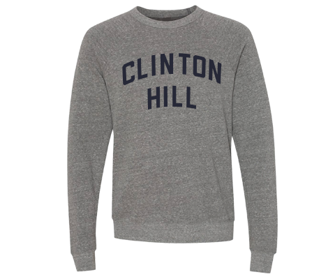 Clinton Hill Brooklyn Crew Neck Pullover Sweatshirt in Heather Gray