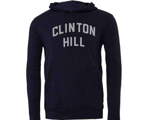 Clinton Hill Brooklyn Sport Hoodie with Pocket in Navy