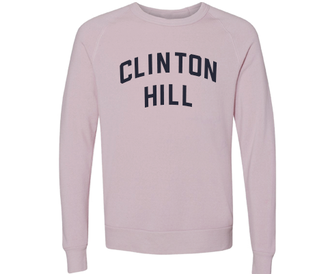 Clinton Hill Brooklyn Crew Neck Pullover Sweatshirt in Dusty Rose
