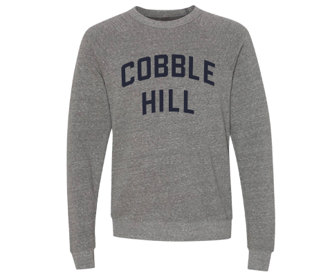Cobble Hill Brooklyn Crew Neck Pullover Sweatshirt in Heather Gray