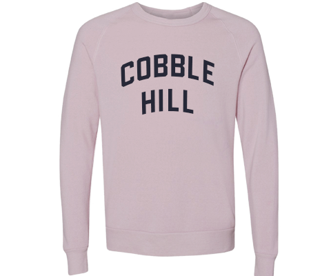 Cobble Hill Brooklyn Crew Neck Pullover Sweatshirt in Dusty Rose