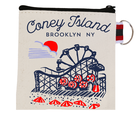 Coney Island Brooklyn Sketch Coin Purse