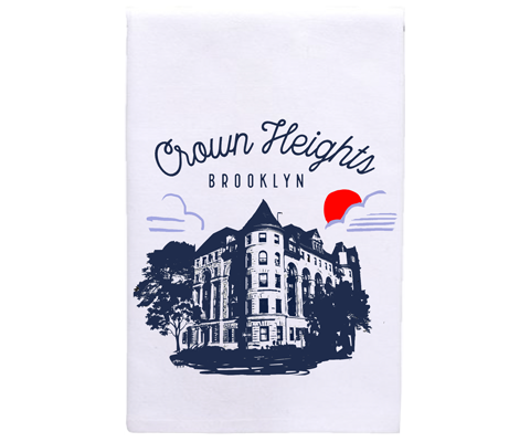 Crown Heights Brooklyn Sketch Kitchen Tea Towel