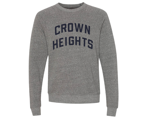 Crown Heights Brooklyn Crew Neck Pullover Sweatshirt in Heather Gray