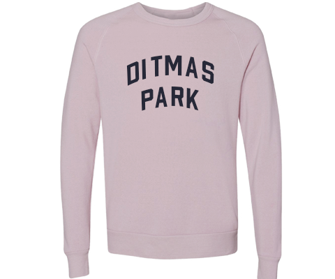 Ditmas Park Brooklyn Crew Neck Pullover Sweatshirt in Dusty Rose