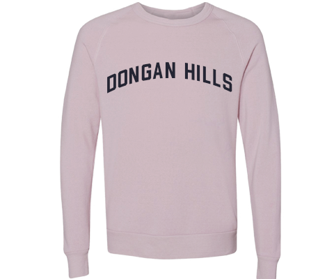 Dongan Hills Staten Island Crew Neck Pullover Sweatshirt in Dusty Rose