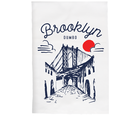 Dumbo Brooklyn Sketch Kitchen Tea Towel