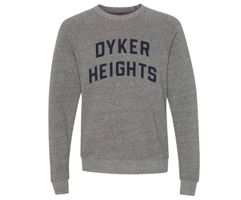 Dyker Heights Brooklyn Crew Neck Pullover Sweatshirt in Heather Gray