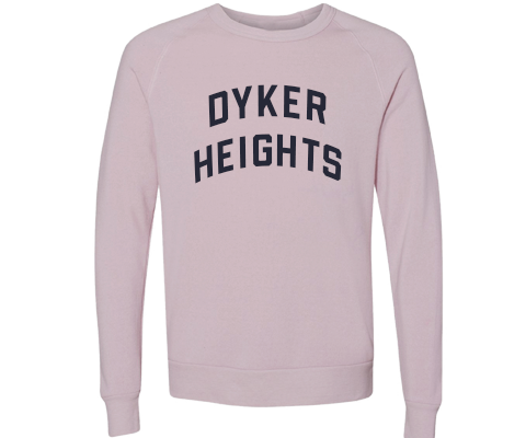 Dyker Heights Brooklyn Crew Neck Pullover Sweatshirt in Dusty Rose