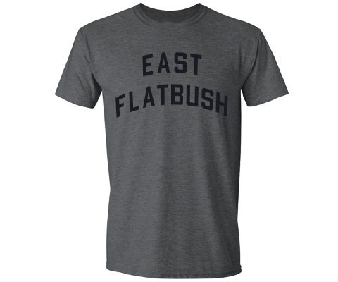 East Flatbush Brooklyn Classic Sport Adult Tee Shirt in Deep Heather Gray