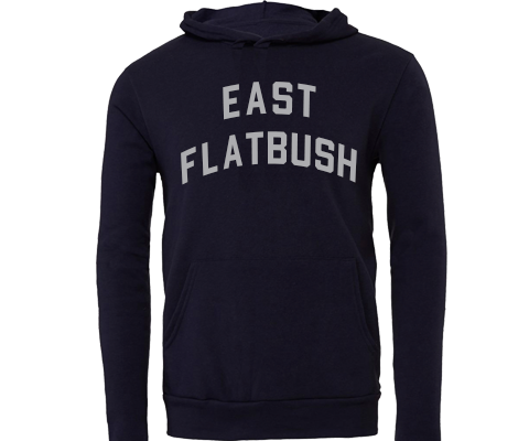 East Flatbush Brooklyn Sport Hoodie with Pocket in Navy