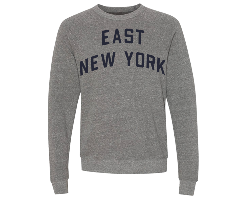 East New York Brooklyn Crew Neck Pullover Sweatshirt in Heather Gray