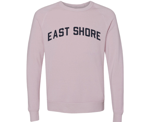 East Shore Staten Island Crew Neck Pullover Sweatshirt in Dusty Rose